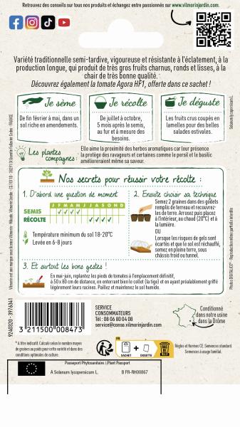 Potagères - Tomate Saint-Pierre + échantillon Agora HF1 - MEDIA_PACKAGING_VERSO